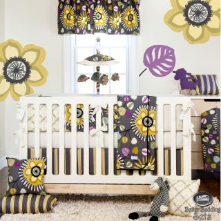 Baby Girl Unique Purple Grey Quilt Crib Nursery Newborn Bedding Room Bed Set
