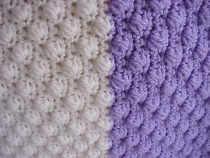 Handmade Crochet Blanket Hand Made White and Purple Afghan Throw 51" x 31"