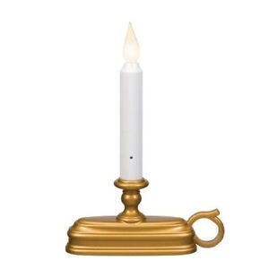 Carlon Brass Look Window Candle Battery Operated Flameless LED