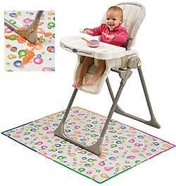 Mommy's Helper Splat Mat Baby High Chair Mess Floor Protector Clear w Design