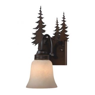 New 1 Light Rustic Tree Wall Sconce Lighting Fixture Burnished Bronze Amber