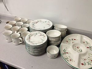 Pfaltzgraff Winterberry China Service for 12 EXTRAS Christmas Holiday Dishes