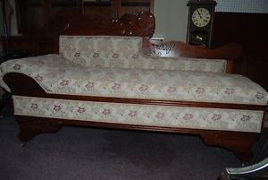 Amazing East Lake Victorian Antique Chaise Lounge Fainting Bed Floral Upholstery