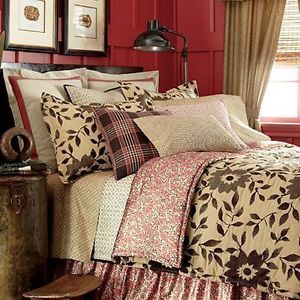 Ralph Lauren Chaps Home Coral Queen Comforter Bed Skirt