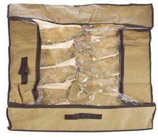 12 Pairs Brown Fabric Shoe Organizer Intake Bag Box of Under Bed Closet Storage