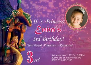 Personalized Disney Princess Birthday Party Invitation U Print Rapunzel Photo