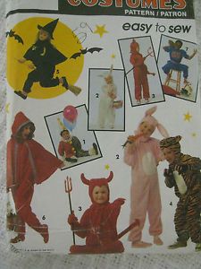 Vintage Simplicity 7915 Jumpsuit Costume Sewing Pattern Child Devil Witch Bunny