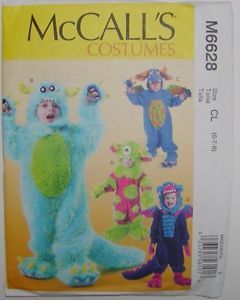 McCalls Pattern 6628 Childs Boys Girls Halloween Costume Monster Dinosaur Sz 6 8