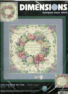Flowers of Life Dimensions Stamped Cross Stitch Kit 3196 Grandchildren Are