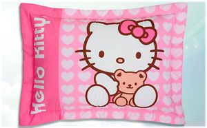New Girls Pink Hello Kitty Decorative Pillow Sham