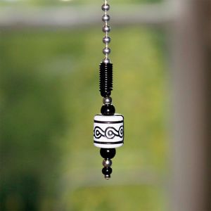 Black White Beads Decorative Ceiling Fan Pull Light Chain and Lamps