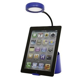 Blue iHome IHLM118 iPad iPod iPhone LED Desk Lamp Speaker Dock Organizer