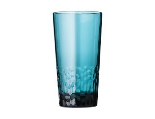 8 PC Teal Blue Textured Acrylic Drinkware Glass Sets Tumblers Rocks or Goblets