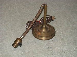 Bryant Antique Brass Gooseneck Desk Lamp Edison Patents 1890 Parts Repair