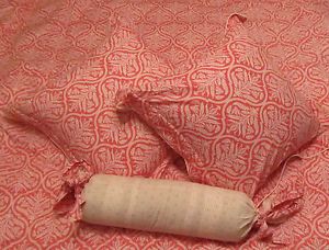 Seth Grayson Bedding Set Duvet Matching Pillows Twin Size 90" x 92" Pinks
