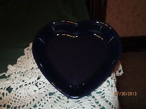 Fiesta Ware Medium Cobalt Blue Heart Shaped Ramekin Bowl