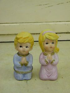 Vintage Porcelain Figurines Praying Children Boy Girl