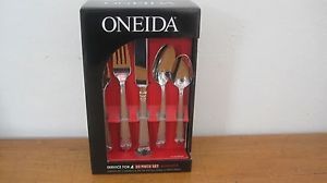 New Oneida Stainless Flatware Set Augusta 20 Piece Set Service for 4 Great Gift