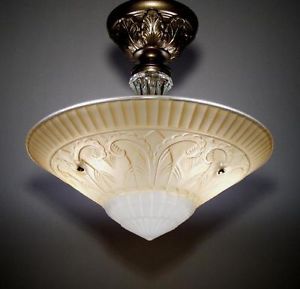Vintage Victorian Art Deco Semi Flush Mount Antique Ceiling Lamp Light Fixture