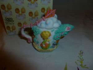 Vintage 1999 Avon Exclusive Precious Moments March Miniature Teapot Figurine