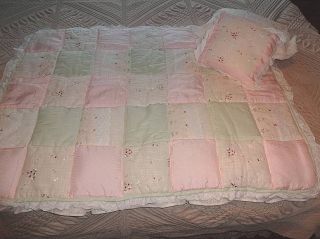 Infant Baby Crib Bedding Girl Kids Line Sheet Valance Bumper Quilt Pillows