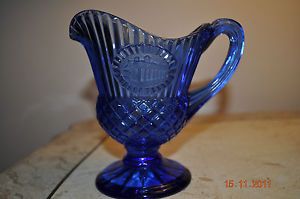 Avon Bi Centennial Cobalt Blue Glass Pitcher Collectibles Decorative Pitchers