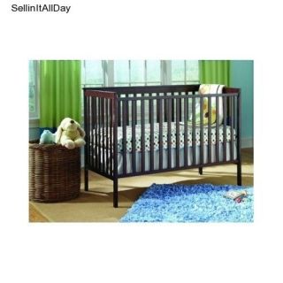 New Espresso Nursery Convertible Crib Baby Room Furniture Kids Toddler Bed