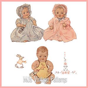 Vintage Baby Doll Clothes Dress Pattern 20" DY Dee