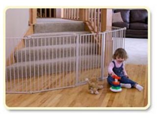 Extra Wide Metal Baby Safety Gate Play Yard Toddler Dog Fireplace Stair Guard
