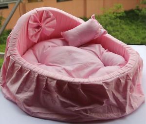 Romantic Pink Cotton Princess Dog Pet Cat Bed House Sofa Couch Pillow PD111