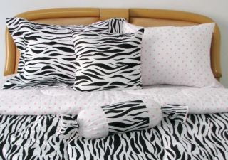 8 Pcs Zebra Print Bed in A Bag Size Bedding Set Twin KT218