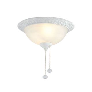 Harbor Breeze 2 Light Matte White Ceiling Fan Light Kit with Bowl Glass or Shade