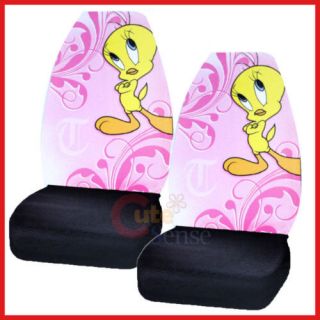 Tweey Bird Car Seat Covers Accessories Set 2pc Pink Flowers