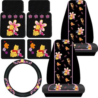Winnie The Pooh and Piglet Car Seat Covers Accessories Set 8PC Paradise