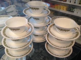 Lot of 70 Pcs Vintage Corelle Pyrex Dinnerware Dishes Set in Spring Blossom