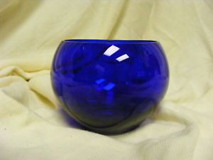 New Cobalt Blue Glass Bud Bowl Drinkware Votive Judel