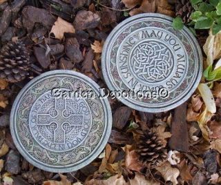 2 Celtic Stepping Stones Outdoor Garden Decor Yard Art