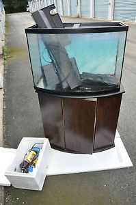 40 Gallon Fish Tank Aquarium w Cabinet Stand Filter Machine and Air Pump