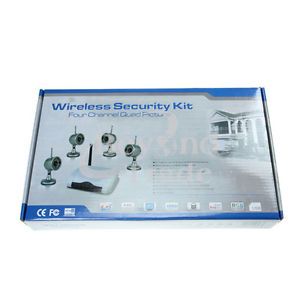 2 4GHz Wireless 4 Camera Kit Set Home Security CCTV USB DVR System Audio Video