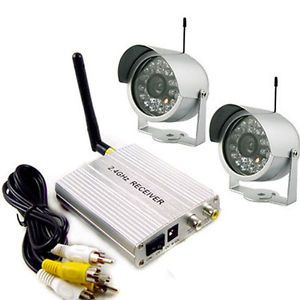 2 4G Wireless DIY Home Outdoor Security Video System w IR Night CCTV Camera