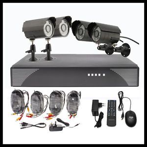 High Quality 4 Channel CCTV DVR Kit Security System Outdoor Night Vision Cameras