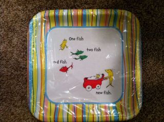 Dr Seuss Dinner Paper Plates for One Fish Two Fish Baby Shower Birthday