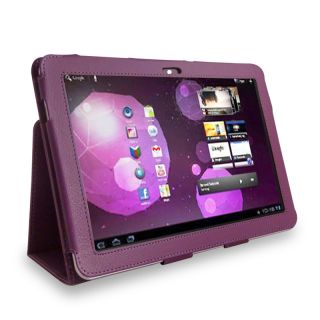 Purple Samsung Galaxy Tab 2 Leather Flip Case Cover Stand P5100 TAB2 10 1