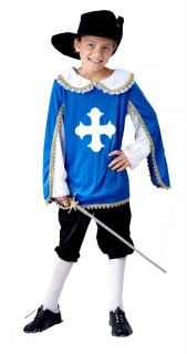 Kids French Musketeer Fancy Dress Costume Outfit 3sizes
