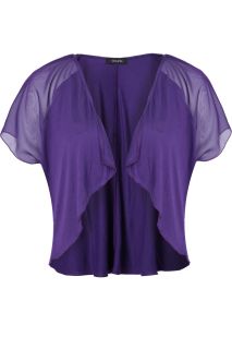Yours Clothing Womens Plus Size Purple Chiffon Sleeve Cardigan