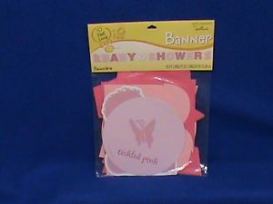 Baby Girl's Hallmark Tickled Pink Baby Shower Party Banner 10 ft Long