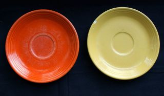 Vintage Fiesta Ware Saucers 1 Orange 1 Yellow