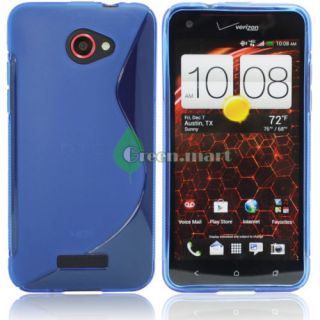 6 Gel TPU Skin Case Cover Screen Protector for HTC Droid DNA X920E Black 6435