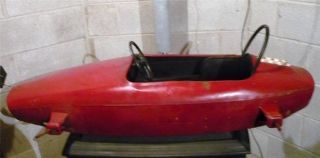 1950 60's Metal Ferrari Pedal Car Indy Style Race Car 4 Feet Long from Italy