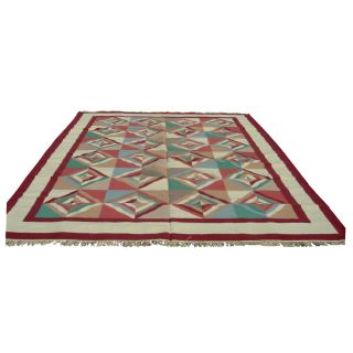 10ft x 14ft Hand Knotted Indian Dhurry Rug 70 MR11207